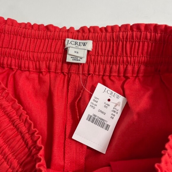 NWT J.Crew Coral Linen Blend Pull-On Side Tie Casual Shorts Size XS - Picture 5 of 7